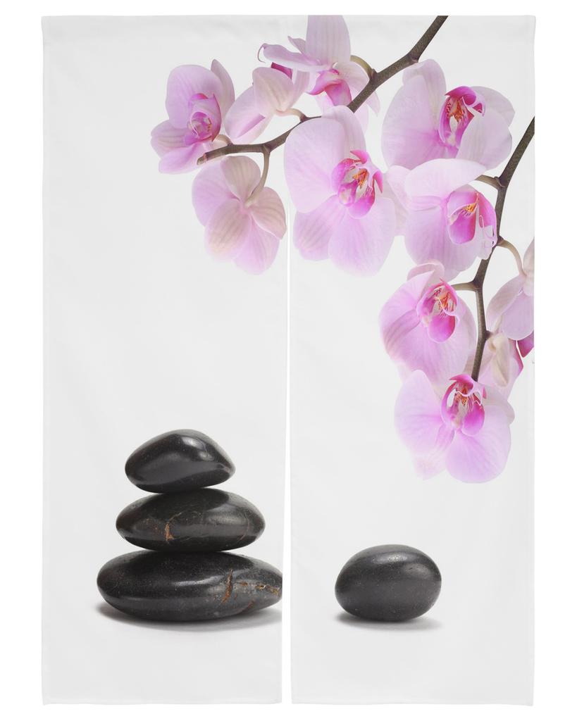 Zen Stone Bamboo Door Curta Entrance Hanging Half-Curtain Japanese Style Bedroom Partition Drapes Kitchen Doorway Curta