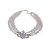 Saturn Alloy Luxurious Planet Orb Faux Diamond Pearl Women Choker Necklace