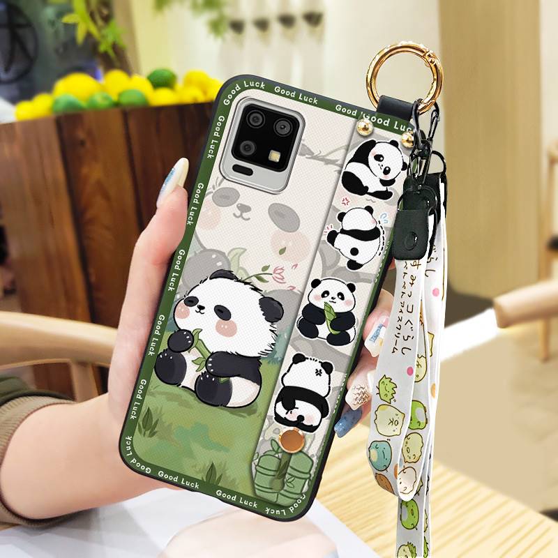 Грязеотталкивающий Прочный Чехол для Телефона Для Sharp Aquos Zero6/Aquos Air Шнурок Противоударный Ударопрочный Ремешок на Запястье Кольцо-Подставка Панда