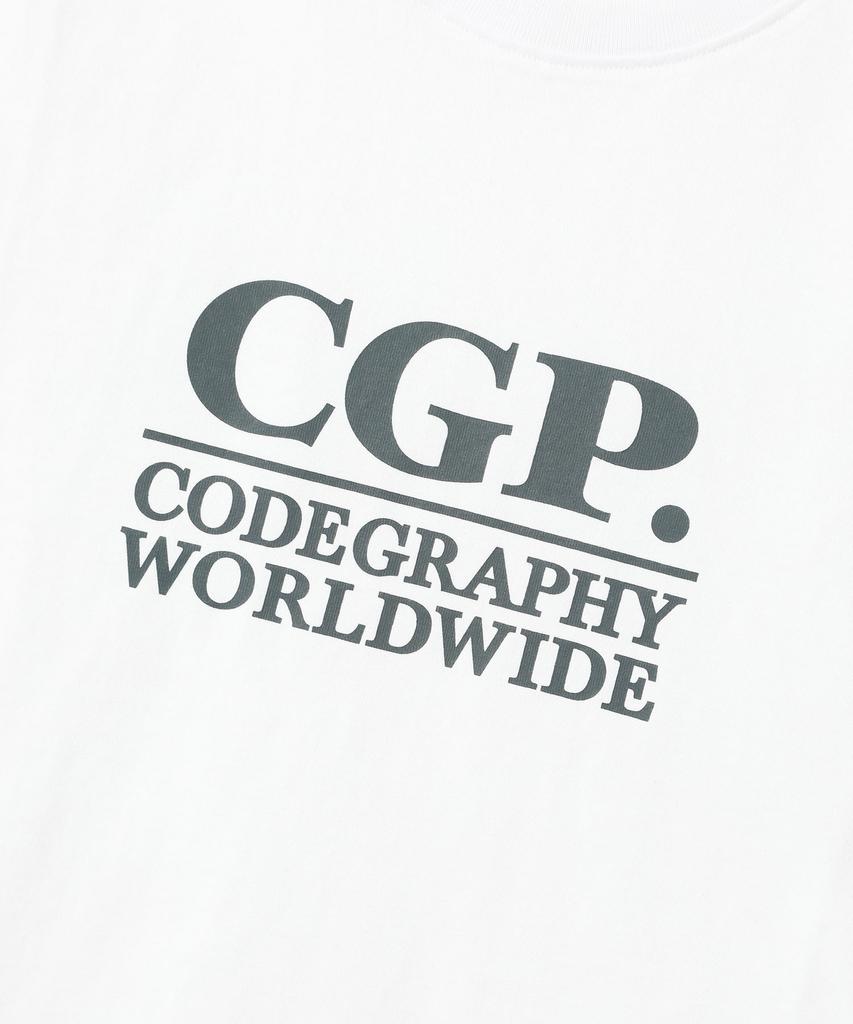 CGP (женщины) Белая футболка с коротким рукавом и квадратным логотипом