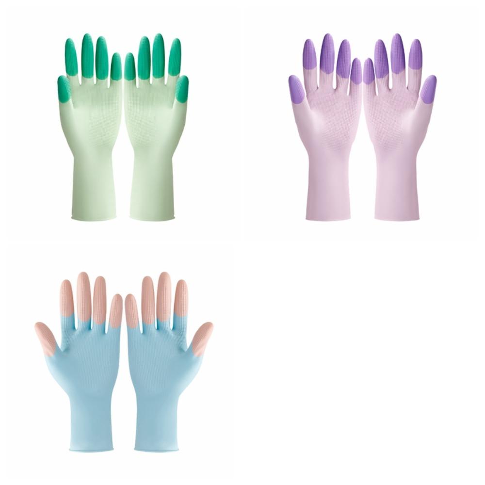 3Pairs/Set Thickened Dishwashing Gloves Oil Resistant Cleaning Gloves Laundry Gloves  Car Washing