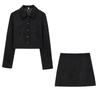 2025 Women's Winter Suede Mini Skirt and Short Jacket Set