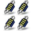 TORIBIO DC12V Автомобильный T10 x 31мм 2016SMD Двойная Полярность Сверхъяркий Багажник Багажное Отделение Комплект из 4 12-LED Светодиодов, Основание, Бесплатно, Встроенный Канселлер, Белый,