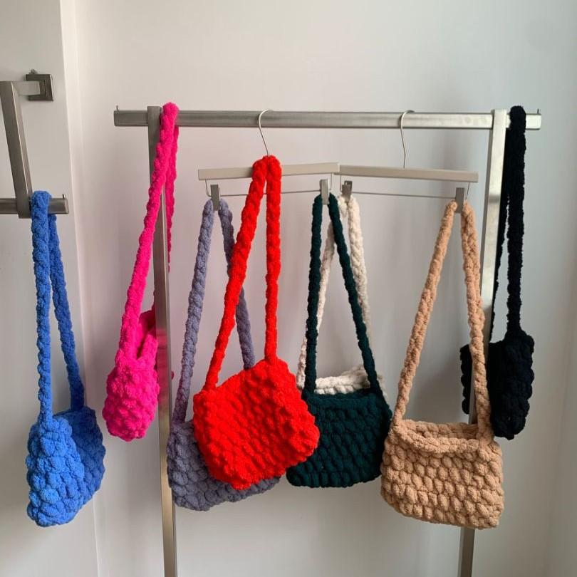 Новая сумка-облако из грубой шерсти Ice Bar, связанная крючком, ручная работа, готовая сумка, самодельная сумка-мессенджер