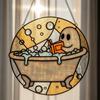 Bath-Time Ghost Reader Ornaments Cute Ghost Reading Book In A Bathtub Acrylic Hanging Suncatcher for Bathroom Window Wall Decoration