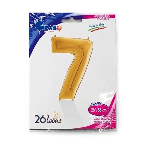 Balon Foliowy Cyfra 7, Złota, 66 Cm Grabo