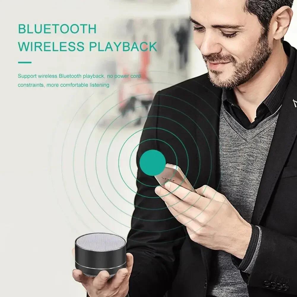 Мини-Bluetooth-колонка A10 с металлическим корпусом, портативная беспроводная компактная колонка с насыщенным звуком для путешествий, подарок