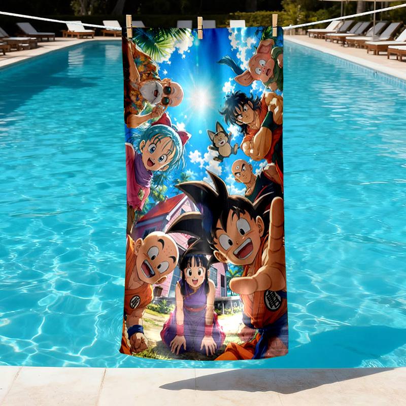 DRAGON BALL Print Beach Towel Design, Soft, Lightweight. for Home Bathroom, Spa, Pool, Yoga, Surfing, Camping, Gift for Family, Friend