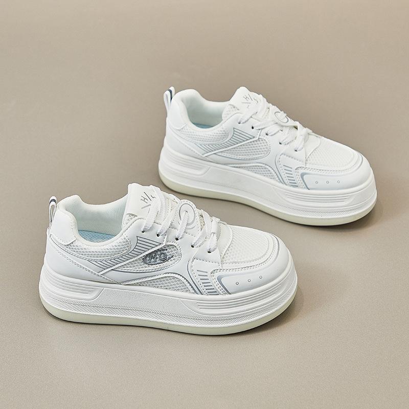 Women's Summer Casual Platform Sneakers Breathable Mesh Wanlking Shoes Comfortable Non-Slip Lace-Up Running Shoes for Women Chunky Tennis Sneakers