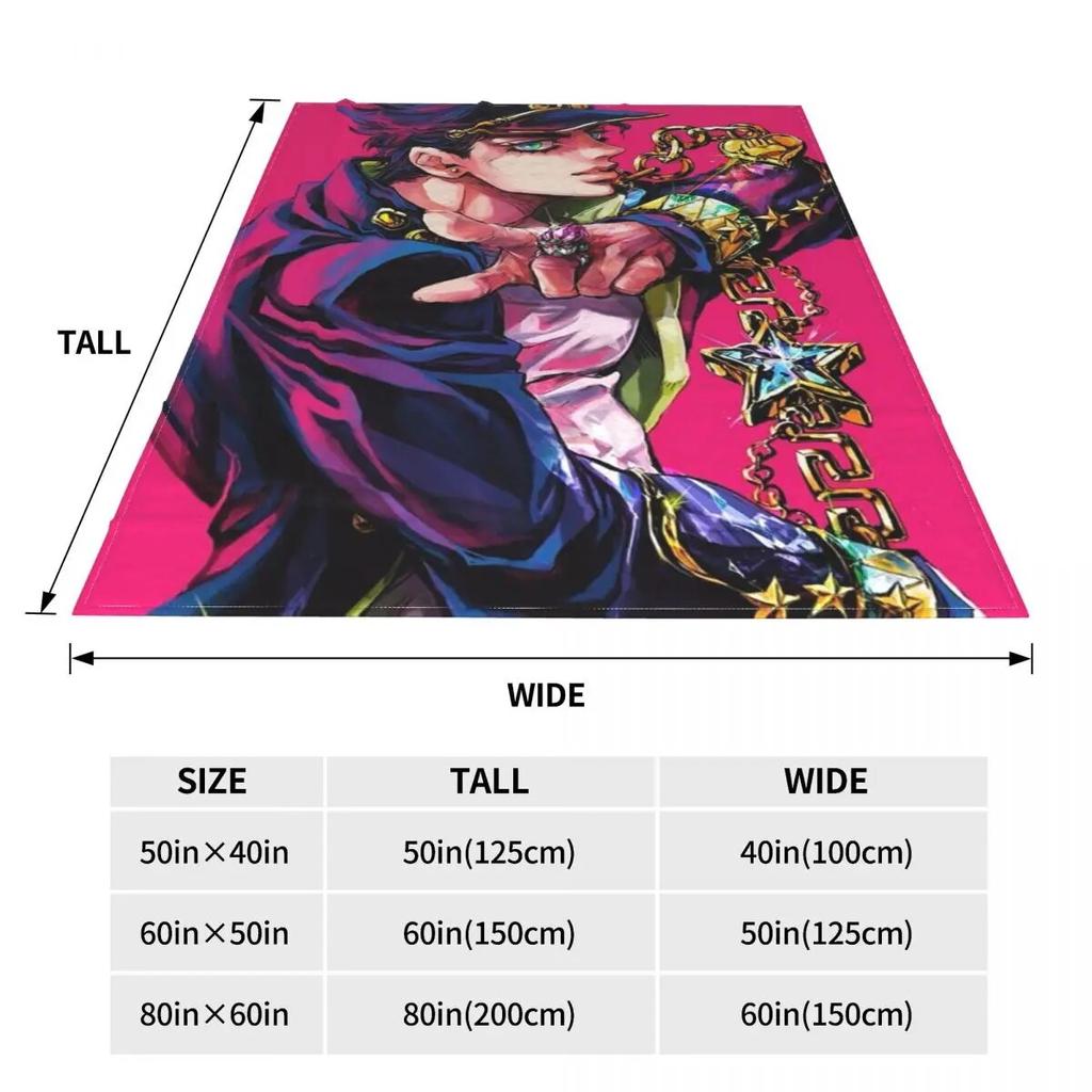 Флисовые одеяла Jotaro Kujo, необычные приключения Джоджо, аниме, новинка, пледы для дома, 200x150 см, покрывало