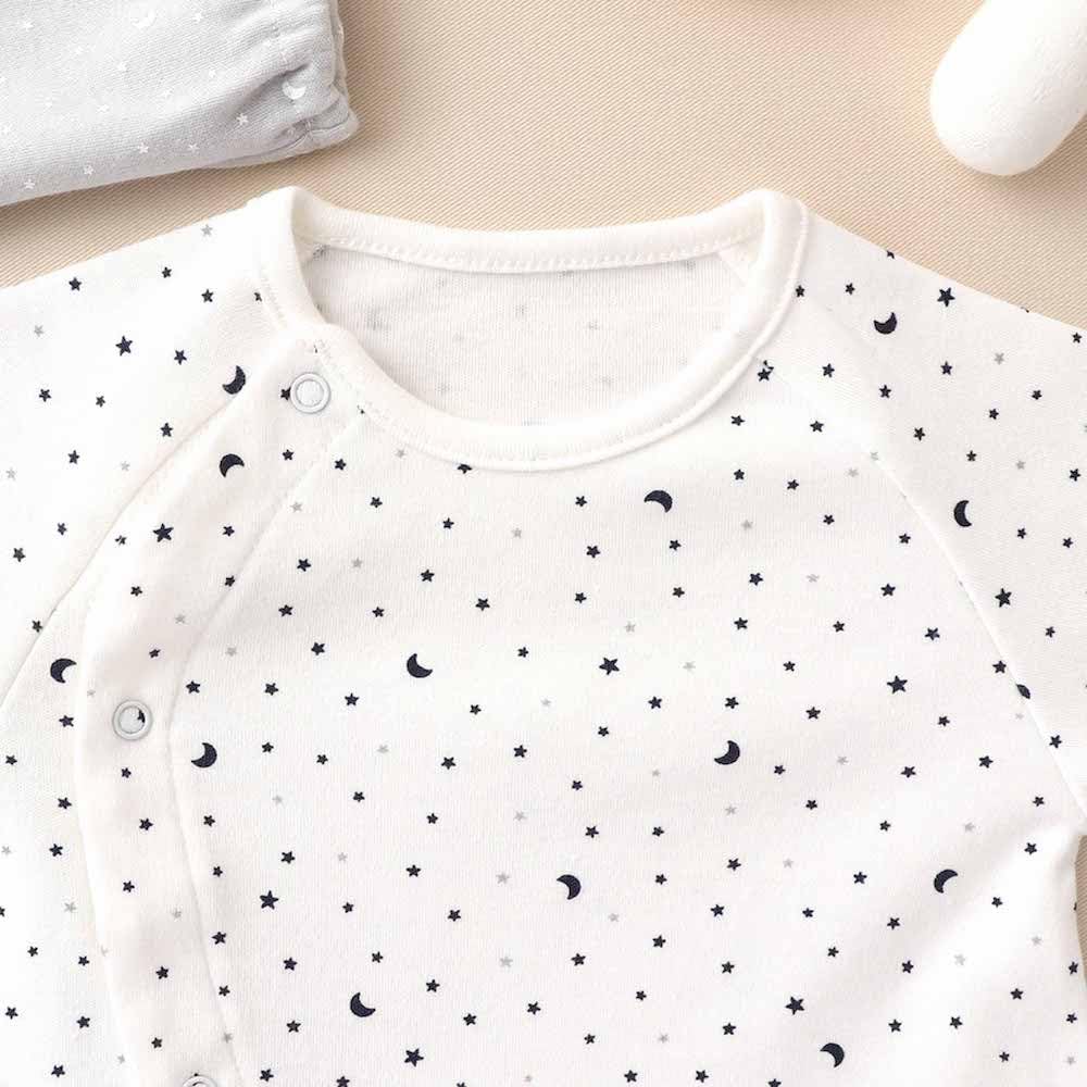 Де Недоношенный ребенок гладкий узор звезда все кнопки Новорожденный ребенок детская одежда близнецы ОИТН хлопок все сезоны милая звезда [Крем Коко] двусторонний [промежность