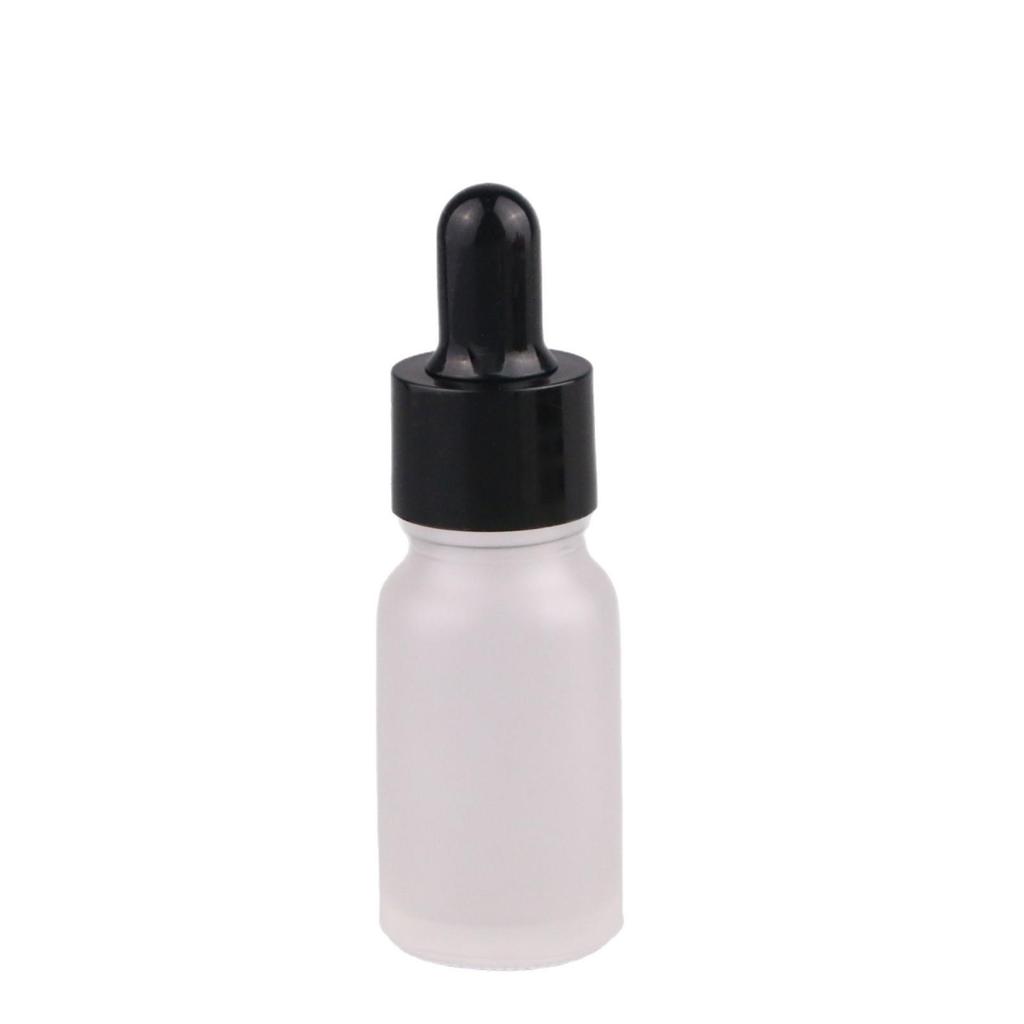 10ml Frosted Glass Essential Oil Bottle with White Dropper - Travel Size