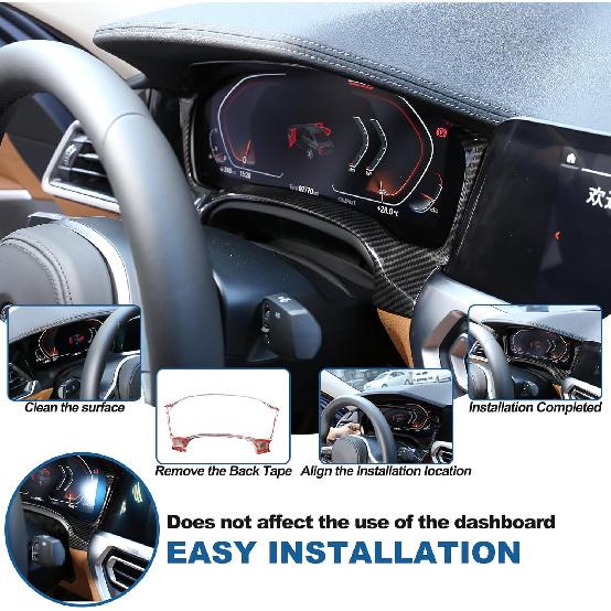 Car Dashboard Speed Meter Trim Frame Compatible with BMW 3 Series G20 G21 320i 330i M340i 2020-2022,Center Console Dash Cover Protector Frame