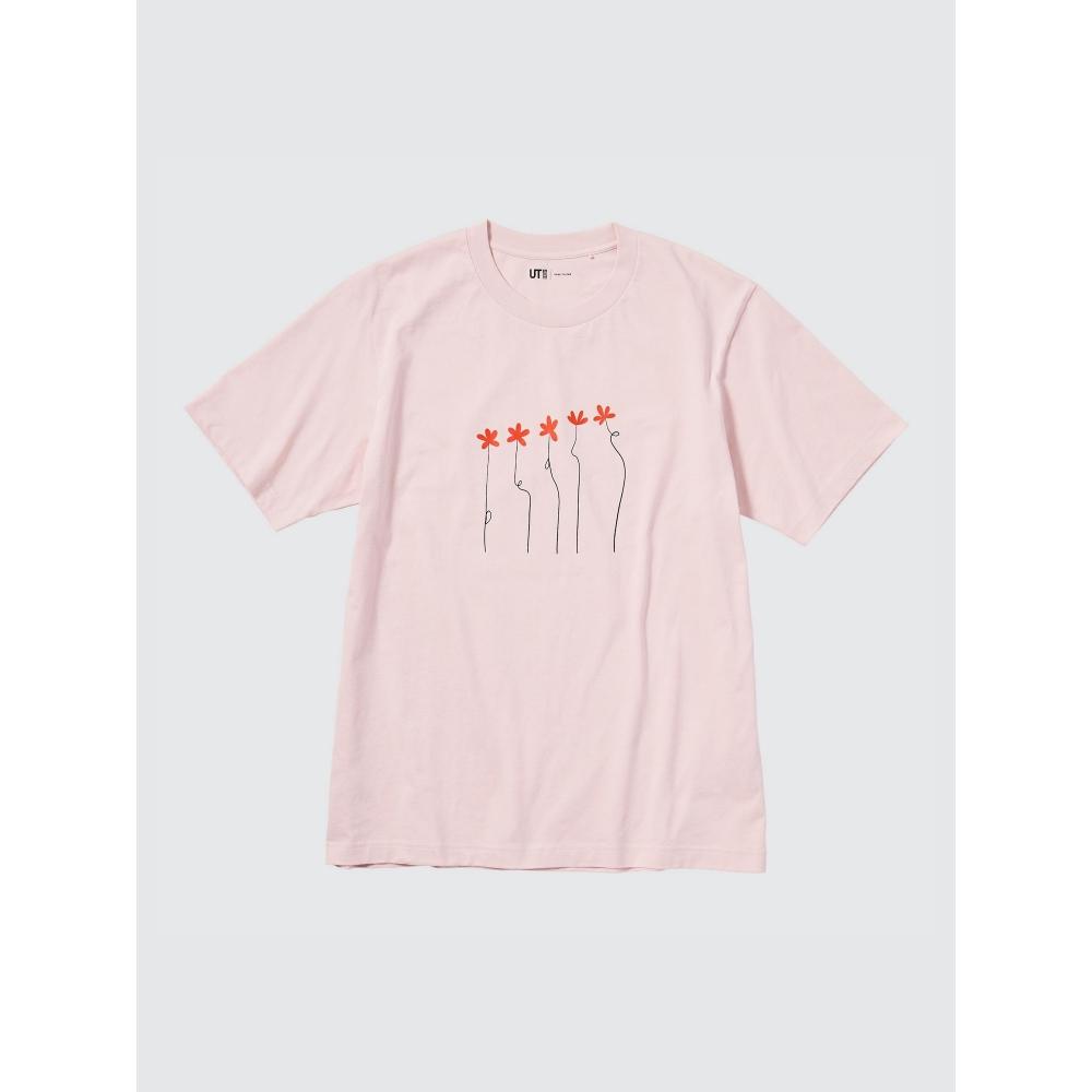 Uniqlo Футболка с рисунком «Peace For All» с коротким рукавом, стандартный крой Хана Таджима