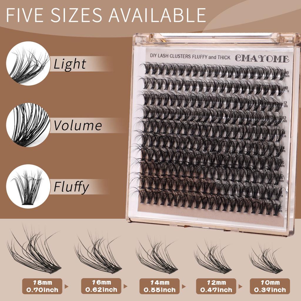 Dense D-Song Single-Cluster False Eyelashes 10-18Mm Daily Natural Curling Diy Segmented Grafting