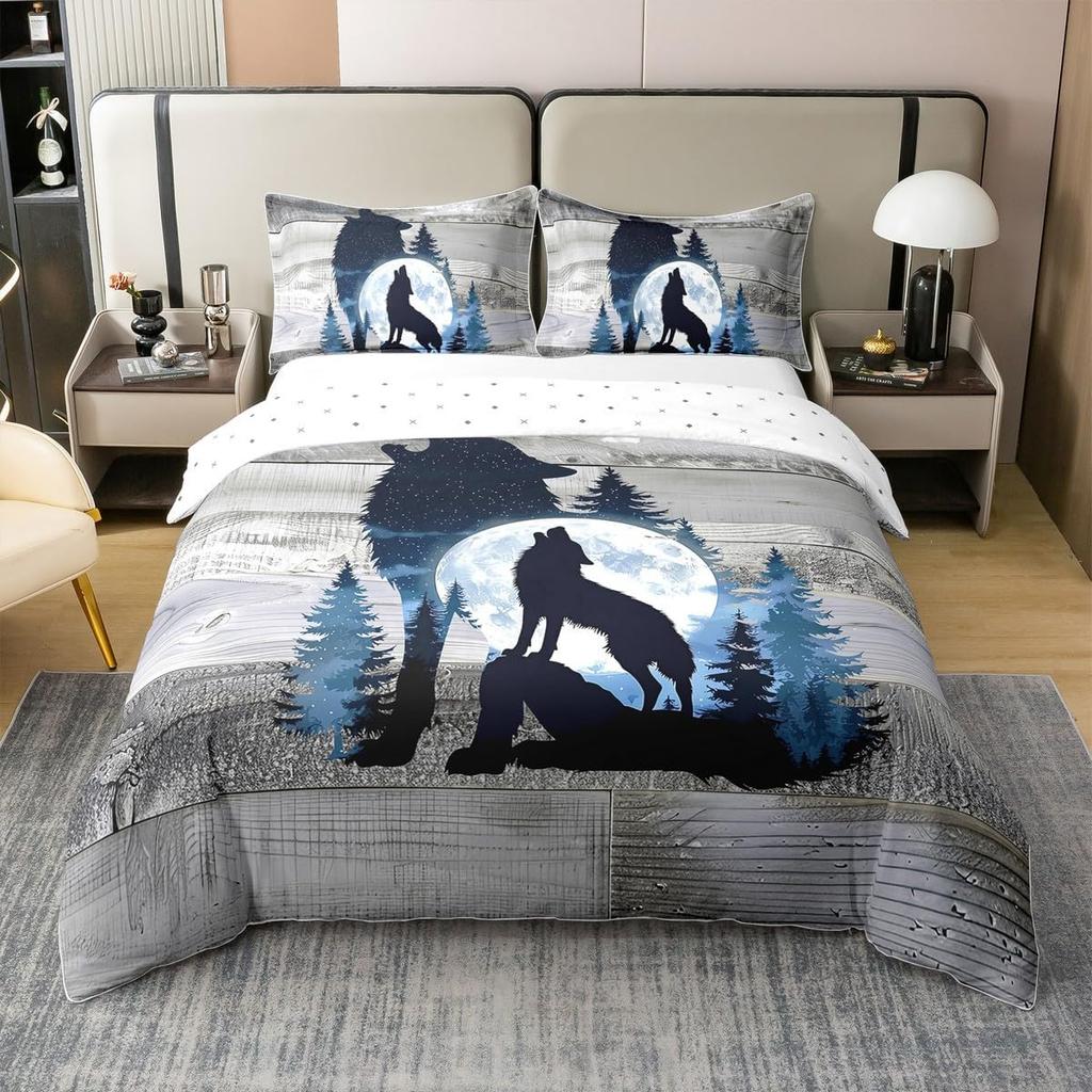 Wildlife Duvet Cover Queen King Size Animal Safari Country Style Quilt Cover Soft Bedding Set For Kids And Teens Bedroom 3 Pcs
