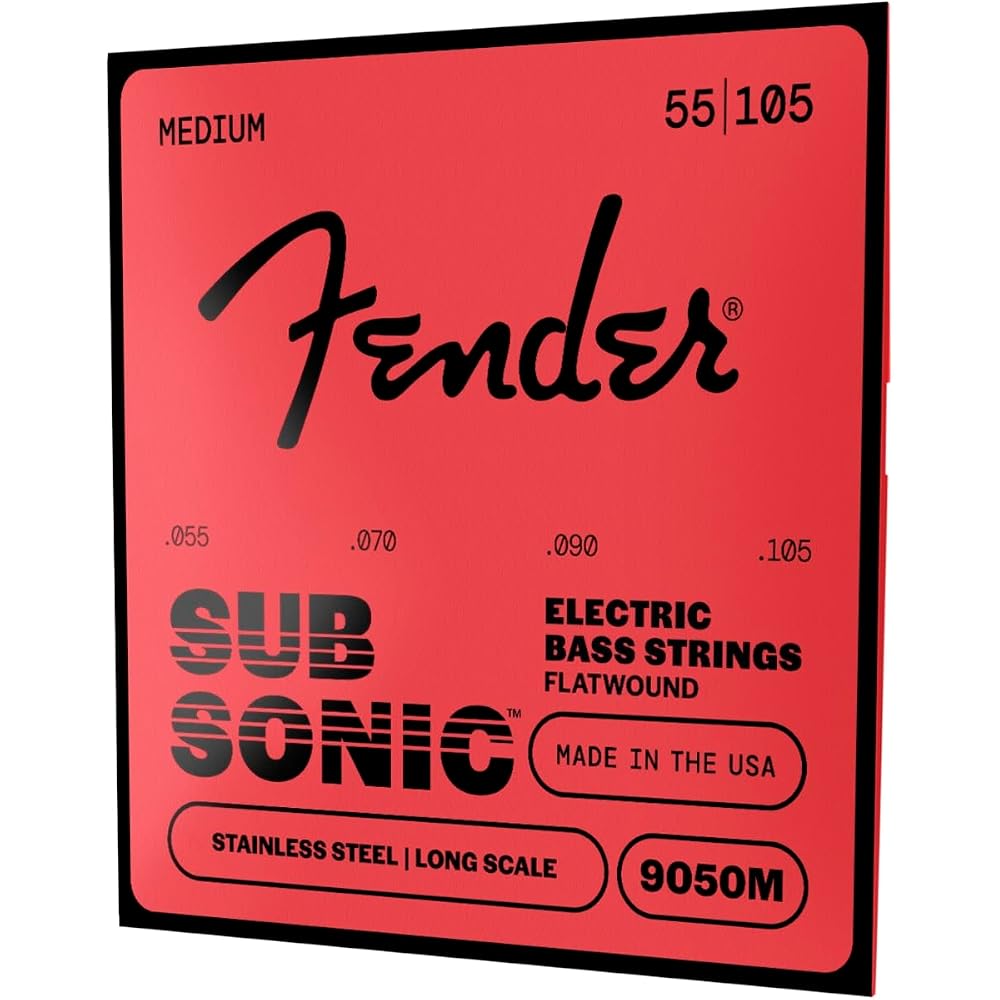 Струны для электробаса Fender SubSonic™ 9050M, Плоская навивка из нержавеющей стали, Длинная мензура...