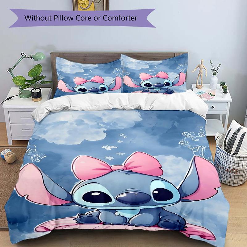 Stitch Dreams Clouds Print 3Pcs Bedding Setduvet Cover With 2 Bedropillowcase Home Birthday Gift
