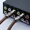 2Pcs Video/Audio 6mm Adapter Cable Wire Connector RCA Plug Gold Plated