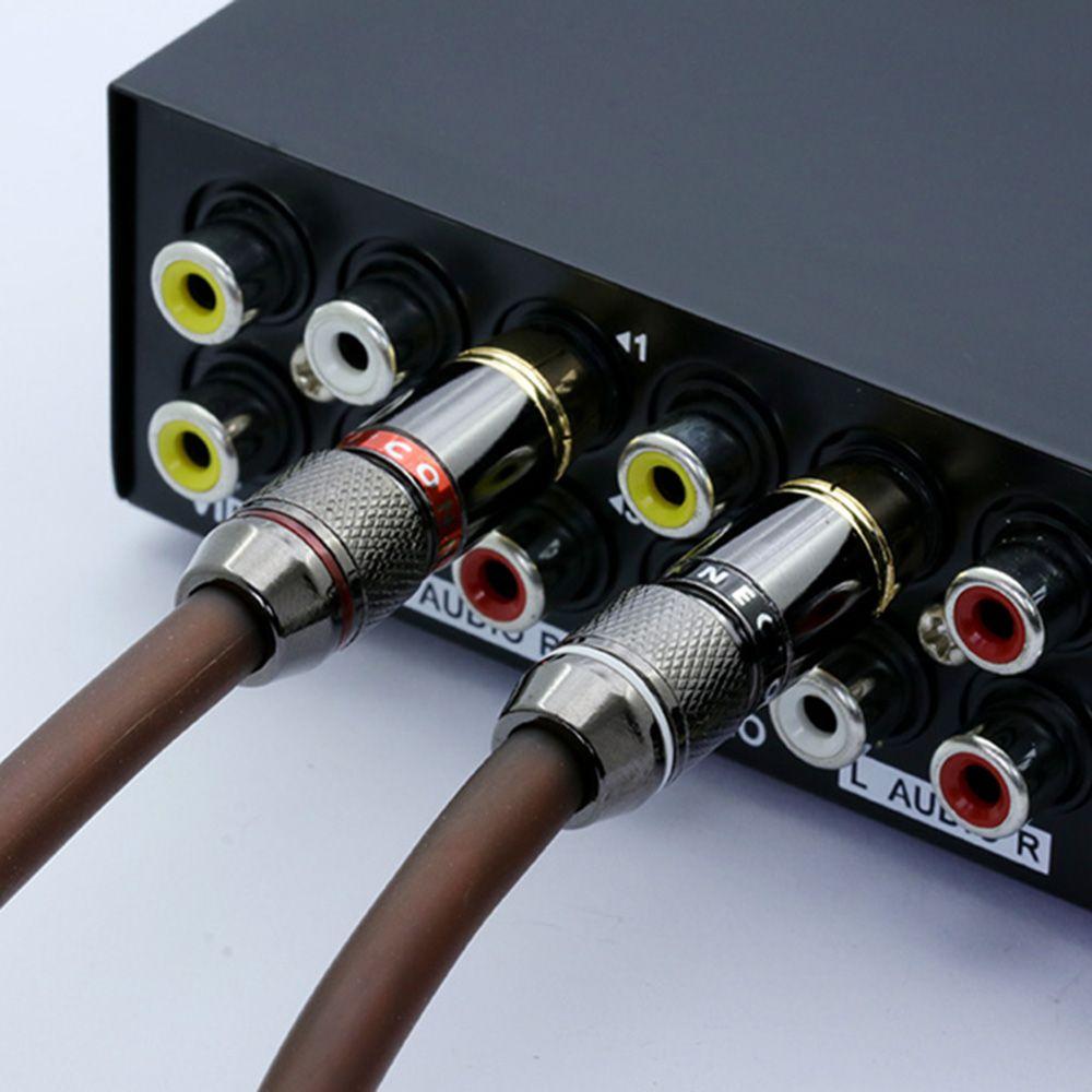 2Pcs Video/Audio 6mm Adapter Cable Wire Connector RCA Plug Gold Plated