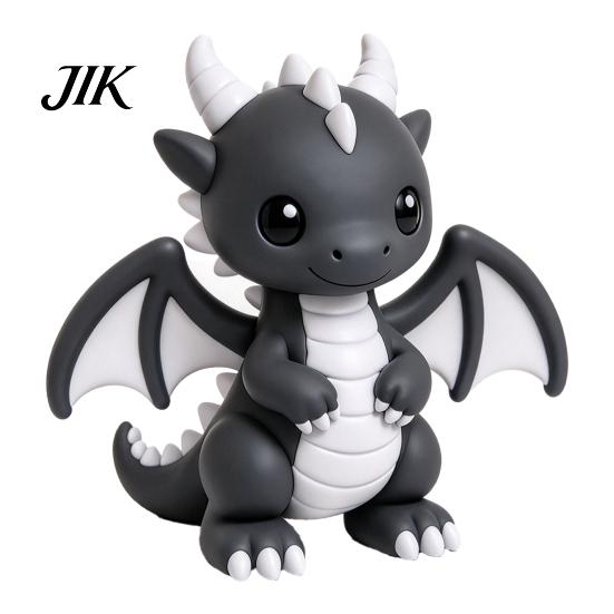 Chic Living Room Ornament 3D Printed Cute Dragon Figurine, Fantasy Statue, Cartoon Animal Desktop Unique Toy for Home Office Desk Decoration, Tabletop