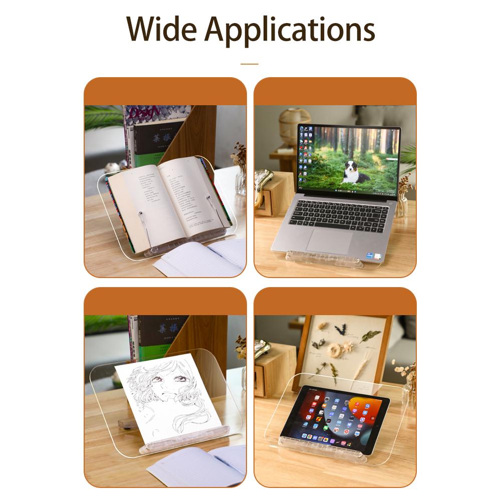 Настольная подставка для книг, акриловая подставка для чтения, легкий прозрачный держатель для книг для кулинарной книги