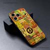 Peace and Love Phone Case For iPhone 17,16,15,14,13,12,11,Pro,Max,Plus Black Soft Cover