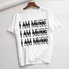 Женская футболка с принтом I Am Music, графическая футболка в стиле 90-х, топ Харадзюку, милая футболка с коротким рукавом, женская