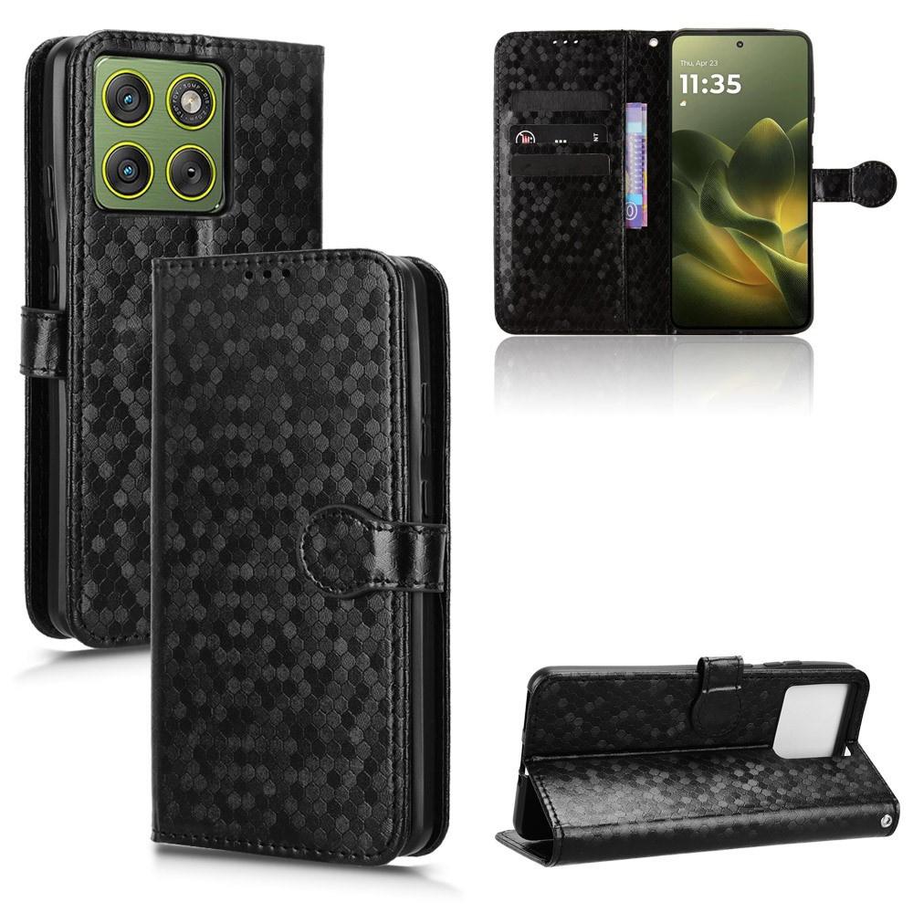 Motorola Edge 70 Wallet Rhombus Flip Case, Black