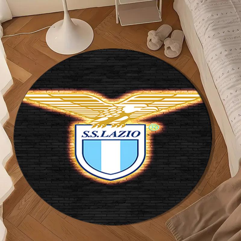 1PC Lazio Football Crest Round Rug for Livingroom,Bedroom, Palyroom, Chair Rug, Area rug, Circle Carpet, Large Size Fan Christmas gift