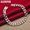 925 Sterling Silver 8mm Sideways Bracelet Chain Jewelry