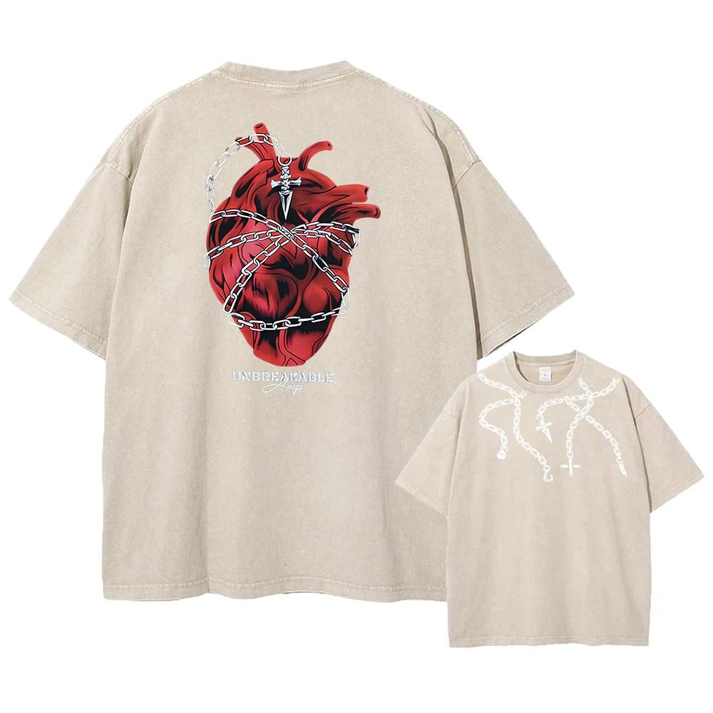 Hunter X Hunter Vintage Graphic TShirt Washed Cotton Hip Hop Tee Unisex