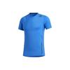 Solid Color Casual Sports Loose Round Neck Short Sleeve Dopamine T-Shirt Men Tops Blue FL4353
