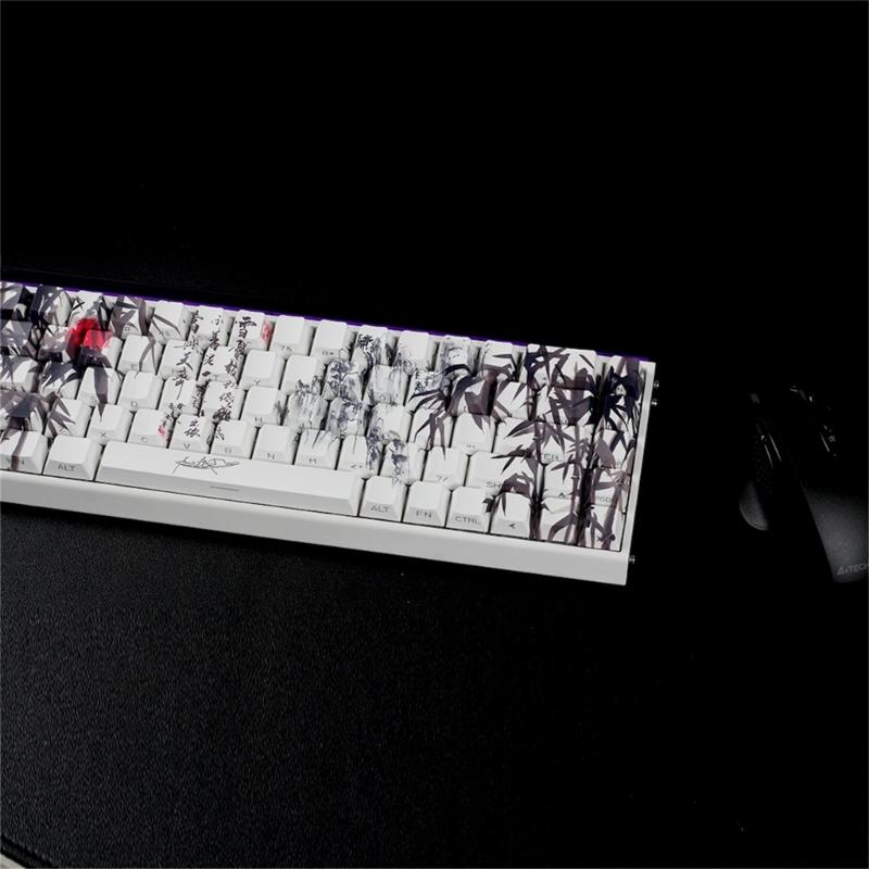 PBT кейкапы с тематикой Бамбуковый Лес, оригинальный профиль, сублимационная печать сбоку, для 61 64 68 ANSI ISO механических клавиатур