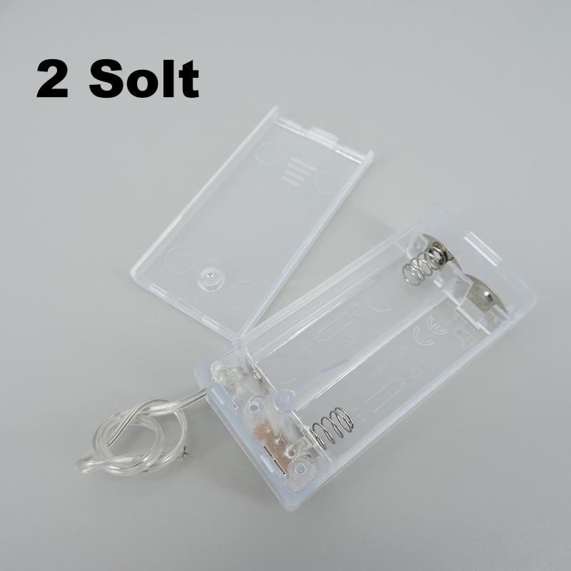 Прозрачный 2/3 Solt AA 3V 4,5V чехол-держатель для батареи с переключателем Чехол-держатель для батареи AA с переключателем q1
