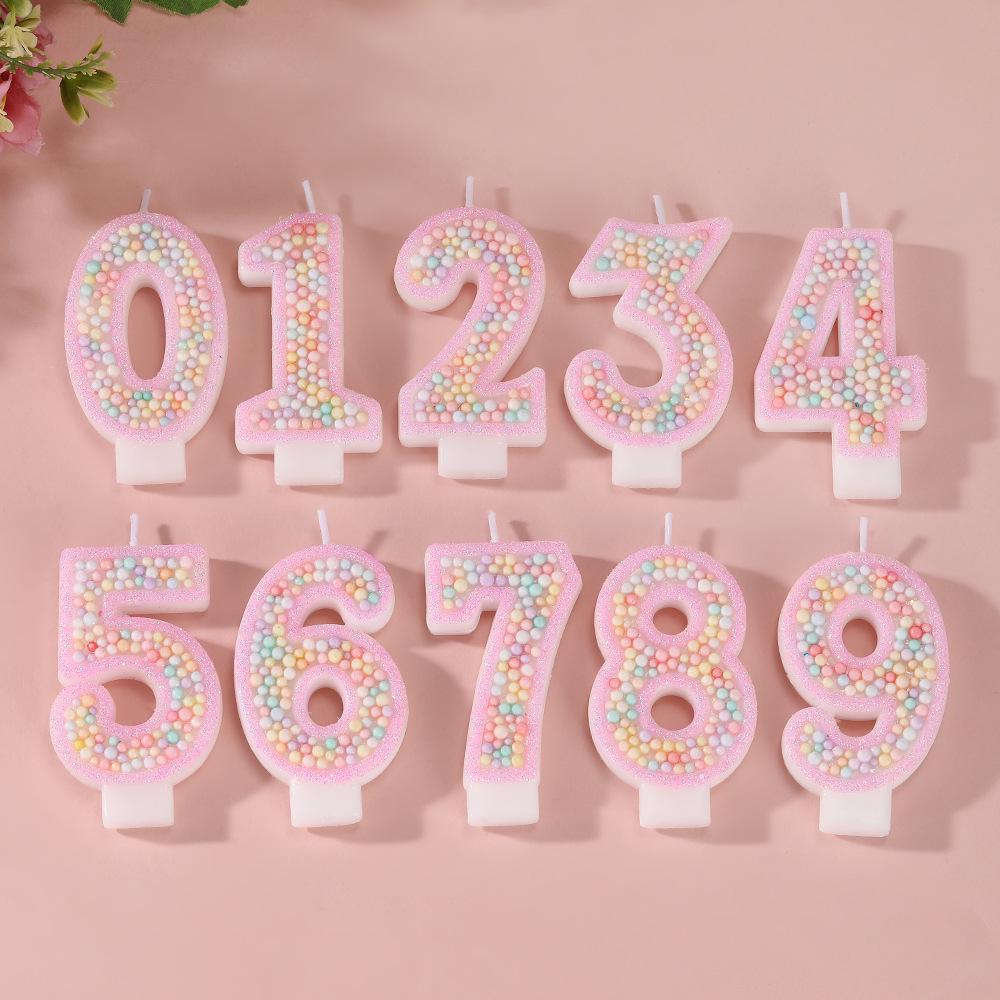Трансграничный розовый макаронный пенопластовый шар, свечи-цифры для торта на день рождения - Креативные украшения для вечеринки