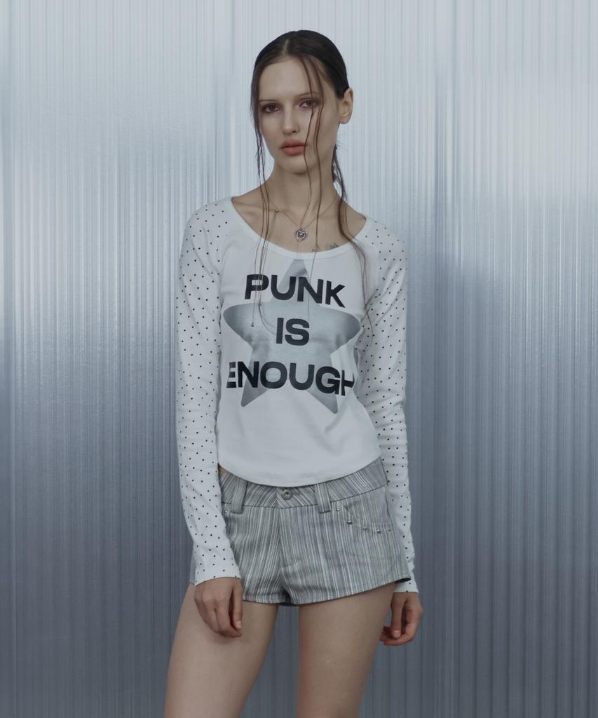 SETUP-EXE Star Sleeve Punk Top / White