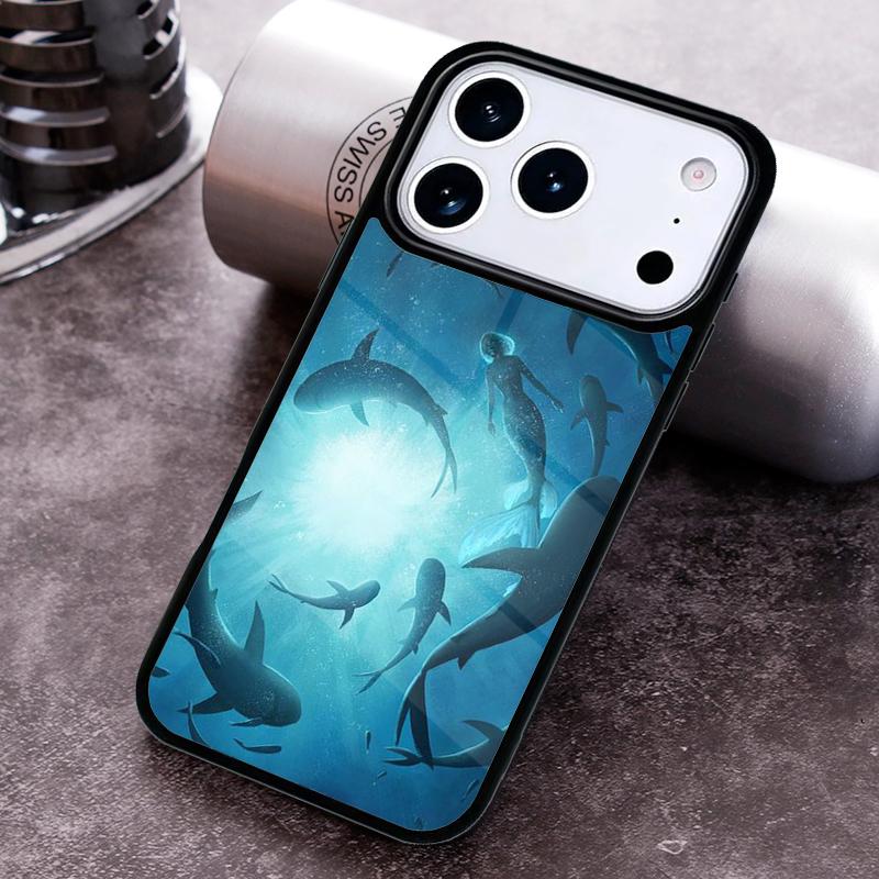 Чехол для телефона 'Морское Чудовище Акула Плавает' для iPhone 17 16 15 Pro Max Air 14 13 12 11 Plus Ударопрочный Чехол Capa