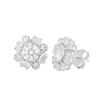 Moissanite Floral Stud Earrings - Sterling Silver