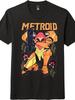 Nostalgic Metroid Cartoon Print T-Shirt,Unisex Retro Casual Anime Tee|Daily Wear
