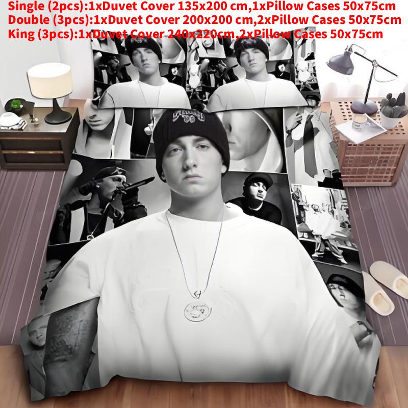 Eminem 3d Digital Print Bedding Set With Cottonfeel Fabric For Modern Bedroom Decor