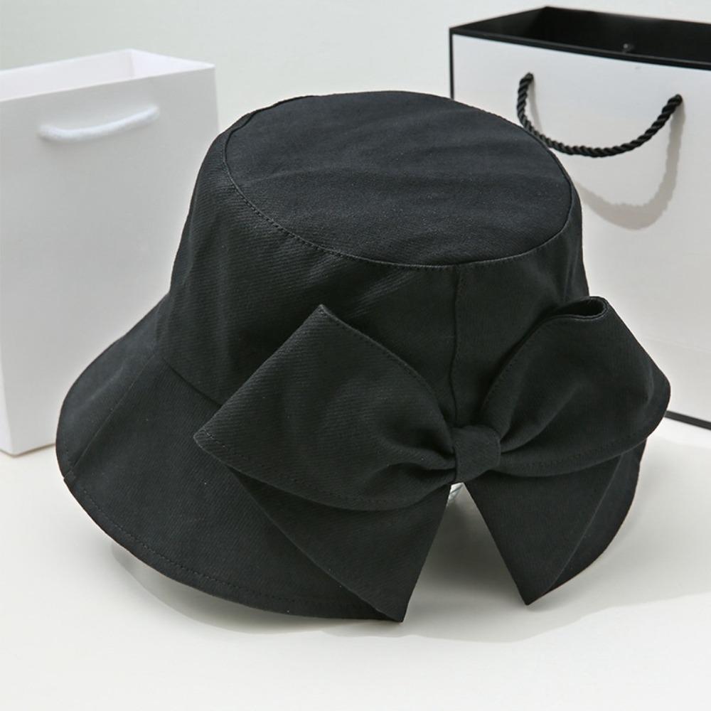 Sunshade Wide Brim Cap Sunscreen UV Protection Sun Hat Casual Bow Bucket Hat Summer