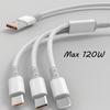 1,2 м / 3 в 1 USB-кабель для зарядки USB-кабель Для серии iPhone 14-8 Samsung Huawei Xiaomi Многопортовый Несколько