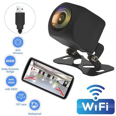 1080P Беспроводная Автомобильная Камера Заднего Вида WIFI 170 Градусов HD Ночное Видение WiFi Камера Заднего Вида Видеорегистратор для iPhone Android 12V 2 C9M0