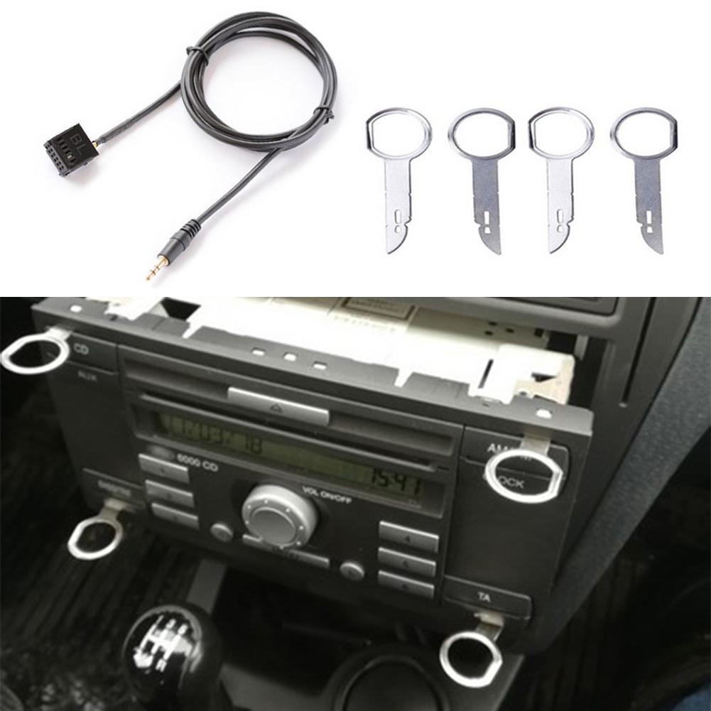 6000CD MP3 Audio Input Aux Cable Adapter Fit For Ford Focus+ 4x Removal Key Kits DVD Players