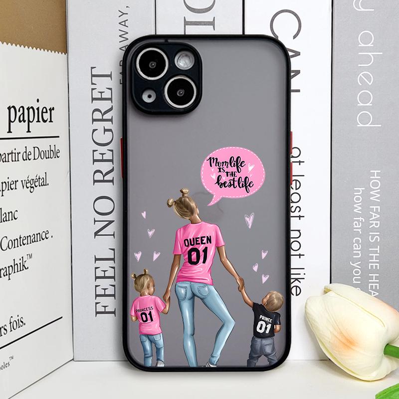 Модный Чехол для Телефона Super Mama Мама Папа для Samsung Galaxy S25 S24 S23 Ultra S22 Plus S21FE Мальчик Девочка Жесткий Матовый Чехол