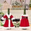 Santa Claus Wine Bottle Cover Velvet Dress Party Home Decor Gift Wine Bag  Christmas