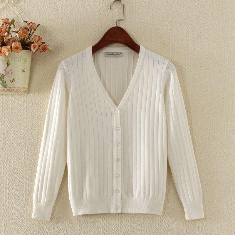 FEKEHA Women Cardigan Knitted Sweater Long Sleeve Female Casual V Neck Woman Tops Plus Size