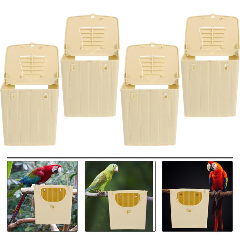 4Pcs Bird Breeding Box Incubation Nest Plastic Hut for Hanging Lovebird Pet Accessories Home Balcony Decoration Mating Box