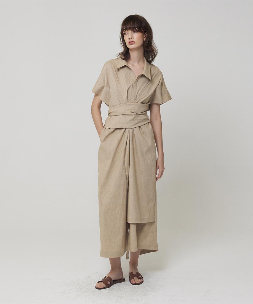 Meuameu Tie Sleeve Detail Shirt Dress
